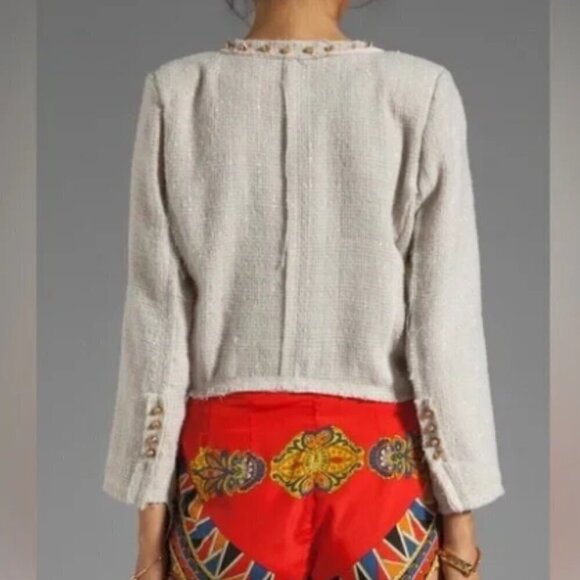 Lovers & Friends x BECAUSE IM ADDICTED En Vogue Studded Jacket in Cream Size XS - Picture 11 of 11